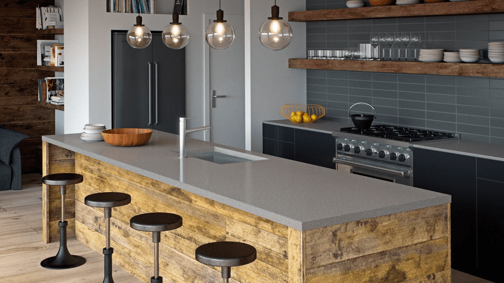 удобный размер островной барной стойки